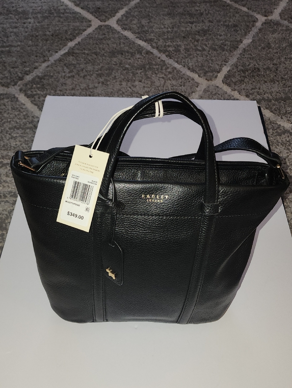RADLEY LONDON Black Pebble Leather Satchel